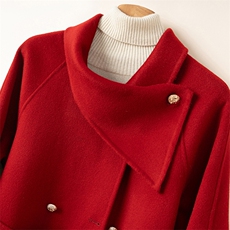 2025百搭时尚简约中长款收腰大衣，女装双面呢大衣，优远毛呢大衣