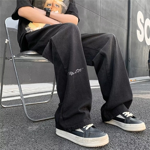 美式复古直筒牛仔裤男春秋新款设计感宽松阔腿裤N0836-P40图片