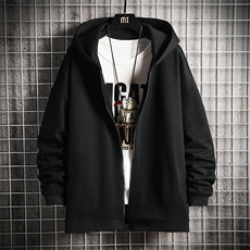 KS21265-P38连帽开衫卫衣男运动外套大码班服网格，男装卫衣，电商A040A