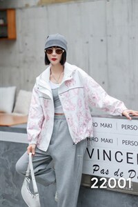 时尚印花连帽款外套，青春活力，其它，伊然