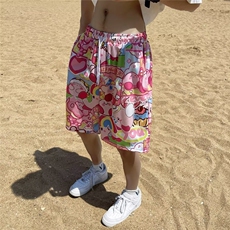 夏威夷沙滩短裤男夏季薄款度假印花大裤衩美式休闲宽松运动五分裤，男装休闲裤，星座716-2