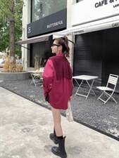 秋季披肩衬衫，女装衬衫，吉之红