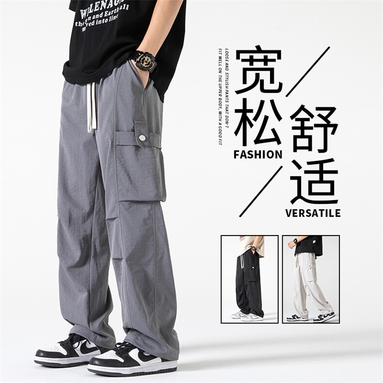 直播数据款 春季新款大口袋伞兵裤宽松直筒休闲裤工装裤 K515-P42图片