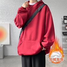 8XL-M连帽卫衣硬挺连帽卫衣男美式复古重磅帽衫加绒外套WY9105P68，男装卫衣，电商B238