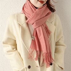 围巾女秋冬季百搭纯色围脖长款加厚保暖两用流苏披肩，围巾，众美斯特