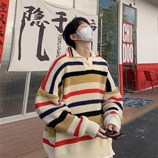 日系复古圆领针织衫毛衣男秋季ins潮牌线衣，男装针织衫/毛衣，星座716-4