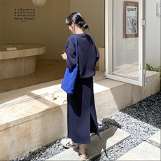 秋季新品老钱风休闲套装2601-P165-K235，女装套装/套裙，2D013