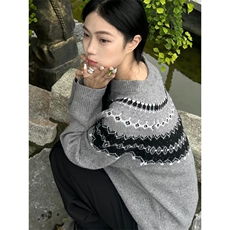 2025年冬季新款美式开衫毛衣男女装情侣慵懒松弛针织衫外套潮气质，男装针织衫/毛衣，星座506A