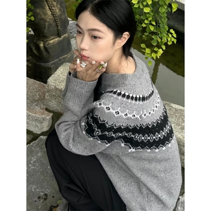 2025年冬季新款美式开衫毛衣男女装情侣慵懒松弛针织衫外套潮气质图片