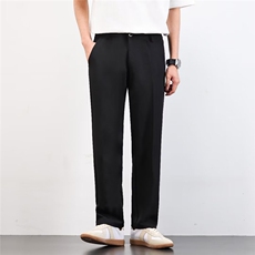 裤子直筒裤宽松垂坠感休闲男西装裤男夏季长裤X20，男装西服套装，星座1116A-2（原606A-1）