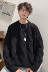 秋冬新款港风复古麻花提花套头圆领保暖毛衣XZ608-M801-P65控88，男装针织衫/毛衣，星座608(原A046)