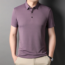 短袖T恤衫男翻领纯色上衣服夏季新款中年男士商务休闲半袖POLO衫，男装T恤，电商B212（原钱塘6029）