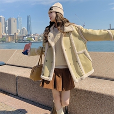 好数据流量25年冬装新款火焰复合皮毛一体外套182A-8521P190K268，女装皮草，浙宝182A