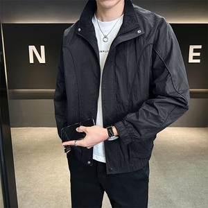 休闲纯色长袖上衣 男休闲百搭夹克立领外套 A329-JK2511-P95图片