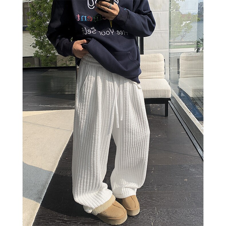宽松夹棉竖条休闲裤XZ604-K124-特P35控68,男装休闲裤,星座604