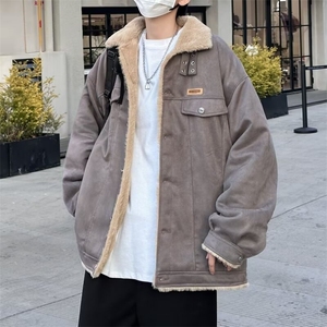 鹿皮绒棉服外套男士韩版潮流高街帅气2024冬季ins棉衣MF246-P88图片