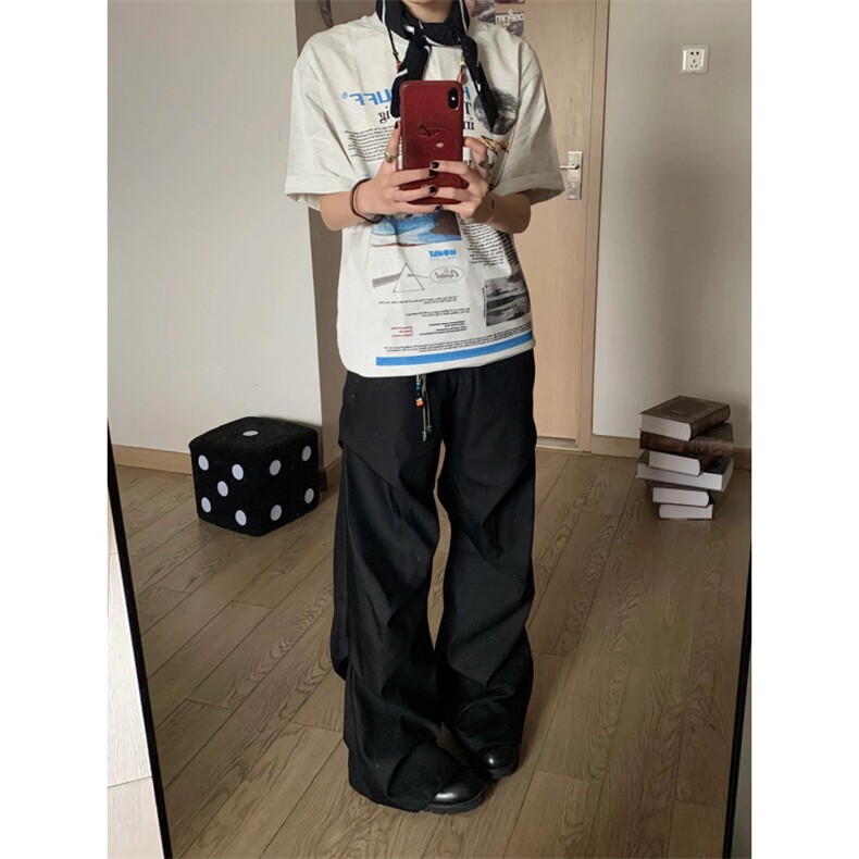 【网图有货】褶皱微喇西裤垂坠感高级感冰丝裤子MH228LL-特P45，男装西裤，星座1007（原301D）