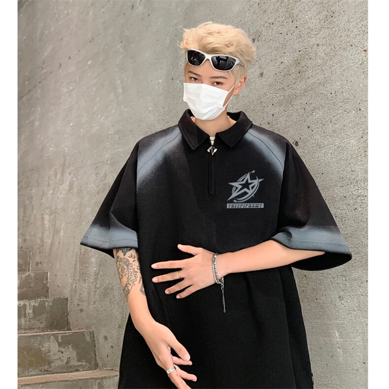 polo衫短袖t恤男夏季宽松休闲半拉链体恤衫XZ514-2-202491-P63,男装T恤,星座514-2(原B239)