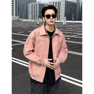 薄款皮夹克男情侣款男士外套皮衣翻领机车潮A266-PY010-P65图片
