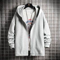 KS21071-P38连帽开衫卫衣男运动外套大码班服网格挂拍，男装卫衣，电商A040A