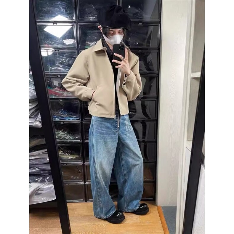 美式复古内里千鸟格立领夹克男痞帅炸街潮牌上衣cleanfit小众外套,男装夹克,星座1210-1