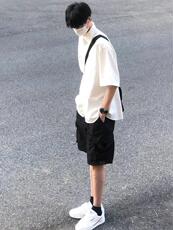 夏季冰丝短袖衬衫男女纯色宽松百搭学院风衬衣C3051-P25，男装T恤，电商D202
