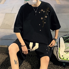 套装！华夫格套装短袖T恤短裤男TZ216-特P38，男装T恤，电商B367