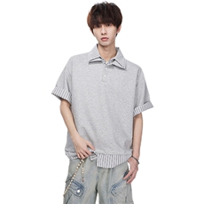 polo衫衬衫领假两件短袖t恤xh117-特p50，男装Polo衫，电商B367