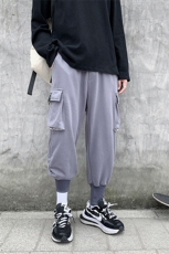 工装裤大口袋束脚秋季ins束脚休闲裤宽松潮牌运动裤子K86P40控58，男装休闲裤，电商A102B