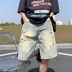 青春流行ins男原宿美式vibe裤子直筒水洗拉链牛仔裤潮D5001P42，男装牛仔裤，星座1116-2