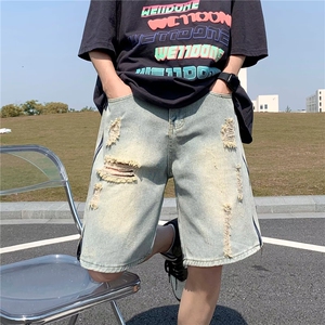 青春流行ins男原宿美式vibe裤子直筒水洗拉链牛仔裤潮D5001P42图片