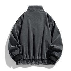 复古做旧立领夹克男春秋宽松休闲工装风潮流外套XZ309JK8009P95，男装夹克，星座309（原A406）