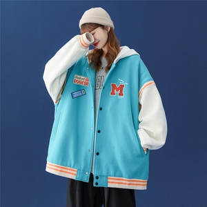 中性 春装衔接新款潮流宽松ins夹克棒球服情侣外套 G102 P75控98图片