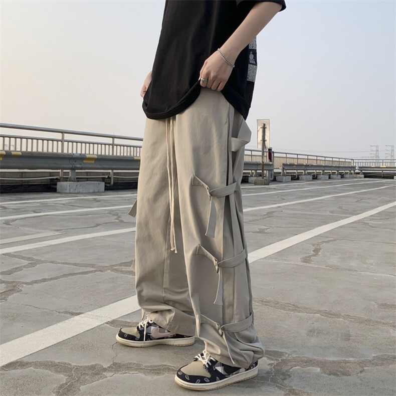 男春季潮流时尚休闲长裤绑带高街工装裤UK95P40,男装休闲裤,星座1116-2