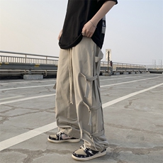 男春季潮流时尚休闲长裤绑带高街工装裤UK95P40，男装休闲裤，星座1116-2