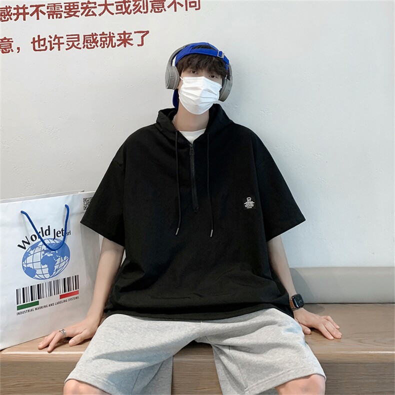 2025夏装连帽短袖宽松衬衫男户外防晒衬衣C302P40,男装防晒衣,电商C323