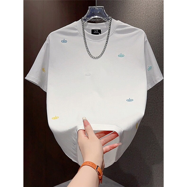 夏季短袖男高级感痞帅欧货潮流青年衣服t恤衫2025新款半袖情侣款,男装T恤,电商B212（原钱塘6029）