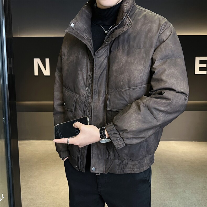 标50绒皮羽绒服男冬季2025新款美式皮衣外套A313-K27582-P225,男装皮衣,电商A313