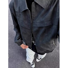 秋季夹克男士外套男款春秋款潮牌宽松休闲翻领上衣服JK38，男装夹克，星座1116A（原606A-3）