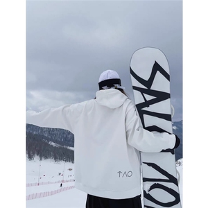 白色三防加绒卫衣over size男女室内滑雪卫衣807-3-WY101-P88图片