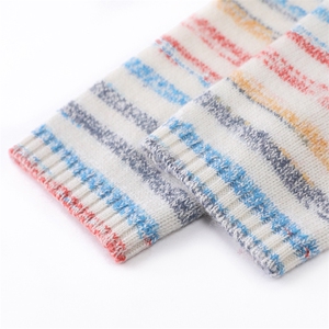2025年秋季新款百搭女士彩条圆领长袖羊绒衫