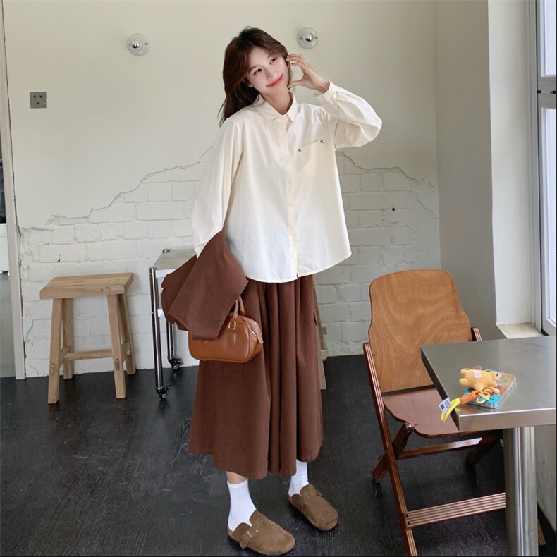美拉德学院风设计感马甲阔腿裙裤衬衫套装三件套女2025早秋季穿搭,女装套装/套裙,浙宝217