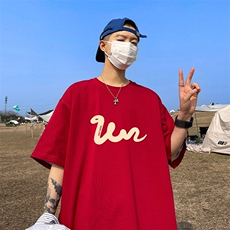 抖音得物二开现货220克夏装重磅美式高街宽松短袖t恤MT201，男装T恤，电商A486-1