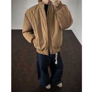 潮牌美式解构立领棒球服棉衣男秋冬中性风保暖棉服A3699特p68图片
