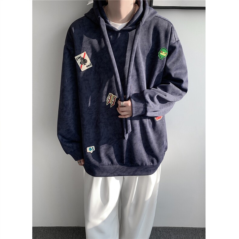 WY10203-特P45加绒特P50美式重磅刺绣贴标连帽卫衣大码上衣男,男装卫衣,电商A059