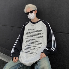抖音得物供货提供视频秋冬重磅美式宽松织带圆领卫衣0707，男装卫衣，电商A486