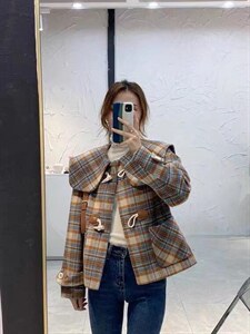 冬款呢料外套图片