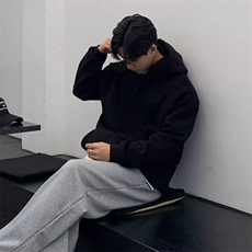 跨境版无帽绳二开秋冬重磅曼巴棉美式宽松纯色连帽卫衣外套DWS66，男装卫衣，电商A486