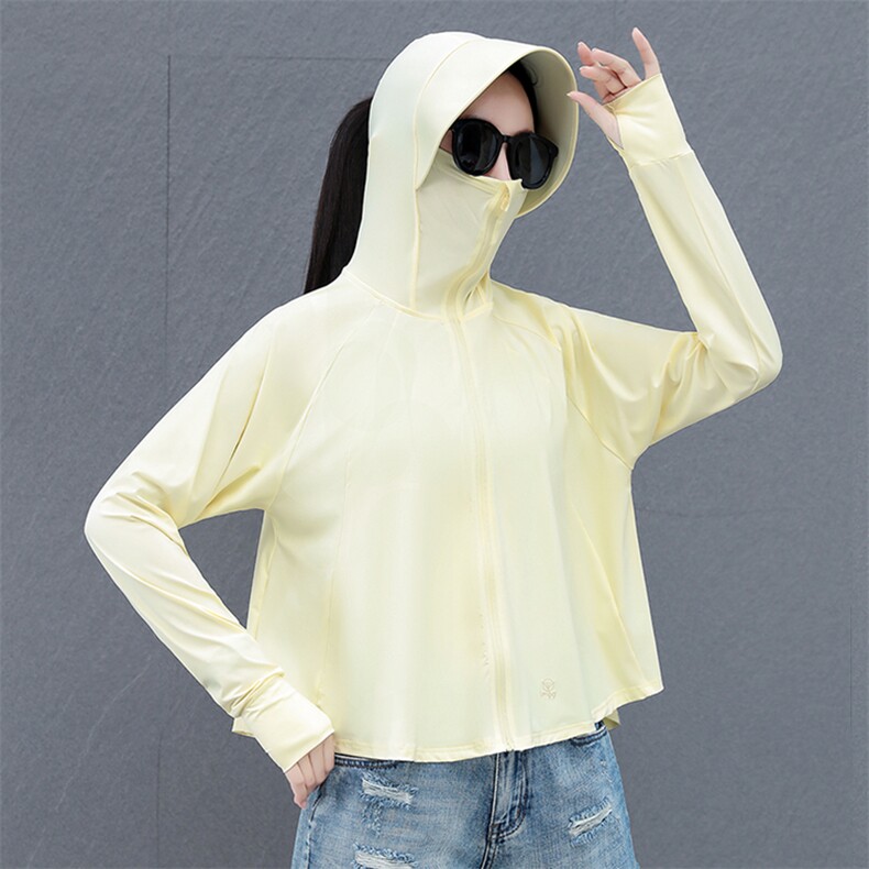 正品夏季冰丝防晒衣女2024新款宽松斗篷防晒服透气防紫外线骑行,女装防晒衣,燕颉服饰