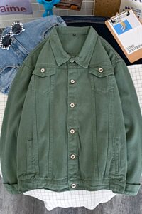 714-1-S15新款男女平铺进口休闲牛仔夹克衫男款潮图片